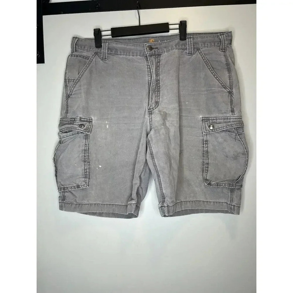 Carhartt Cargo Shorts Mens Sz 40 Gray Carpenter Relaxed Fit Workwear Outdoor - Picture 1 of 11